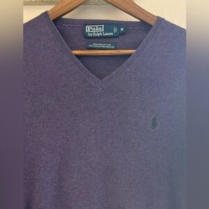 Polo Ralph Lauren 100% Pima Cotton V-Neck Sweater • Purple • Size M